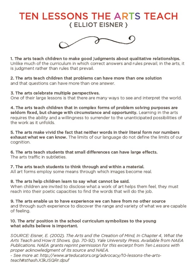 10 Things the Arts Teach